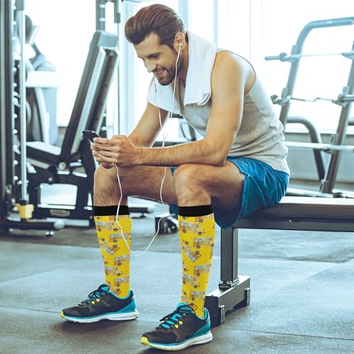 Wusikd Pirate Skulls Compression Socks for Women and Men Circulation Cute Long Socks for Athletic Running 1 - color: Multi 37