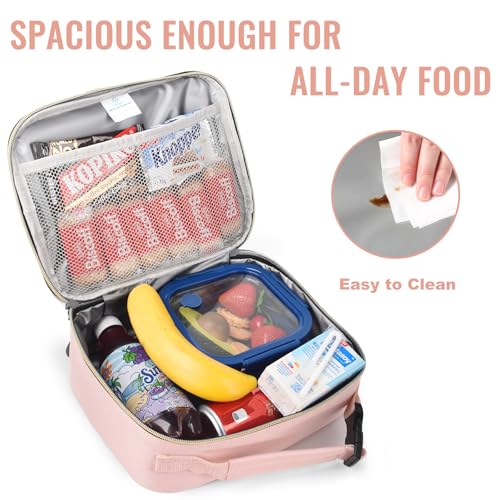 Genteen Kids Insulated Lunch Box for Boys Girls,Back to School,Office - color: C-1pk Light Pink