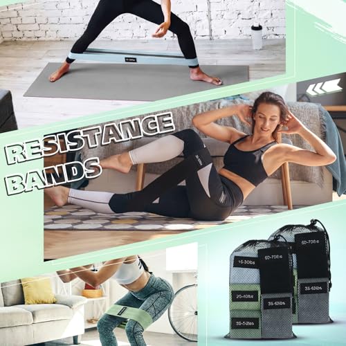 10 Pcs Fabric Resistance Bands for Exercise, 5 Levels - color: Neutral