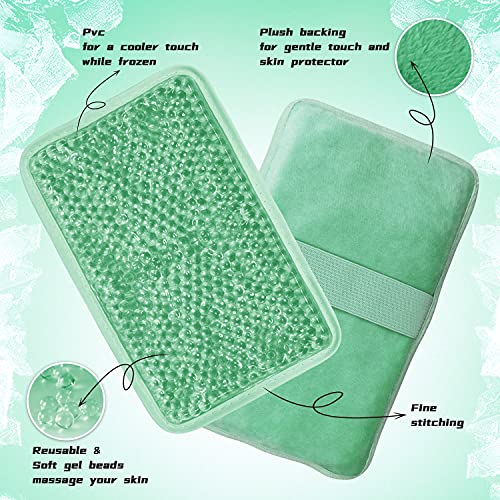 Gel Ice Pack for Injuries Ice Bag with Strap-1 Pack Reusable Hot Cold Pack - color: Green-1 Pack