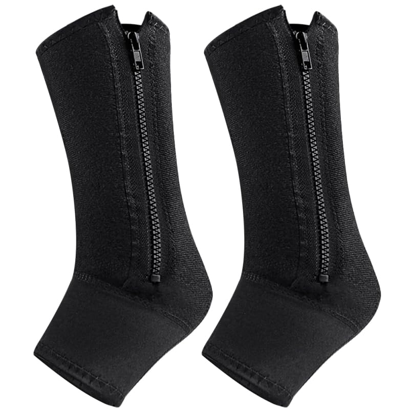 FRCOLOR Ankle Support 2 X Ankle Supports Black Zipper Design Sports Use