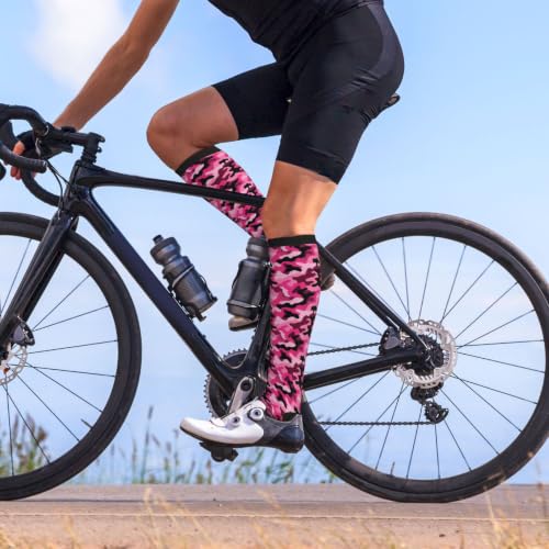 Avocado Compression Socks Women Men Knee High Stock for Running Work Support Nurses Travel - color: Camo