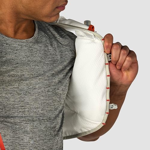 Ultimate Direction Adventure Vest | 17 Liter Capacity Hydration Pack for Running, Hiking & Fastpacking - Includes 2 Soft Flasks - color: White, size: Large