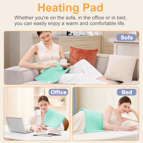 Heating Pad,Electric Heating Pad,Heating Pad for Back (LightGreen, 24"x12") - color: Lightgreen, size: 24x12 Inch