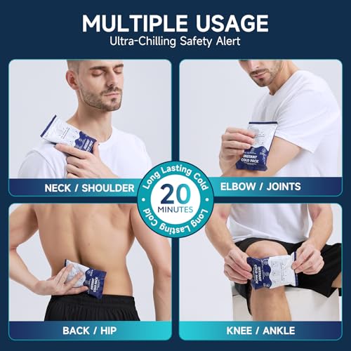 Big 8 Packs(6.7”*4.1“) Instant Cold Packs -Instant Ice Packs for Injuries | Disposable Cold Compress Ice Pack for Pain Relief, Swelling, Inflammation, Sprains, Toothache - Cold Pack for Athletes - size: 8 Packs(6.7"x4.1")