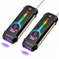 2PCS Flat EDC Rechargeable Tactical Flashlight UV Magnetic small Work light - color: Black+Black