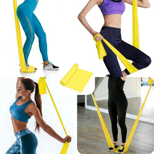Resistance Bands Long Non-Latex Elastic Stretch Bands - color: Yellow-10/15lb, size: 5ft/6.5ft