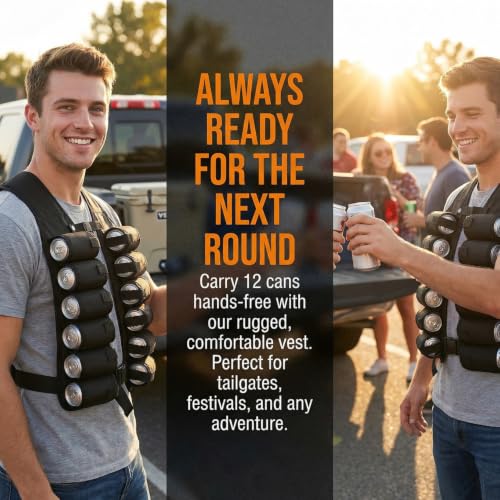 Running Vest Beer Vest Beer Storage Belt 12 Pockets Pouch Belt Holder Drinking Holder for Men