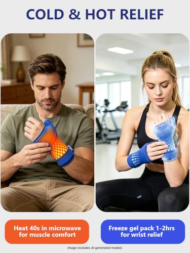 Wrist &Thumb Ice Pack Wrap-Thickened Gel for Long-Lasting Cold Compression - color: 2 Pack-blue, size: S/M