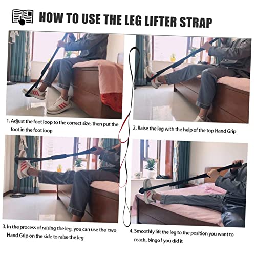 Leg Lifter Strap for Bed and Home Exercise Adjustable Leg Assist Training Belt Mobility Aid for Walking Physical Therapy 40.94 in - color: Red