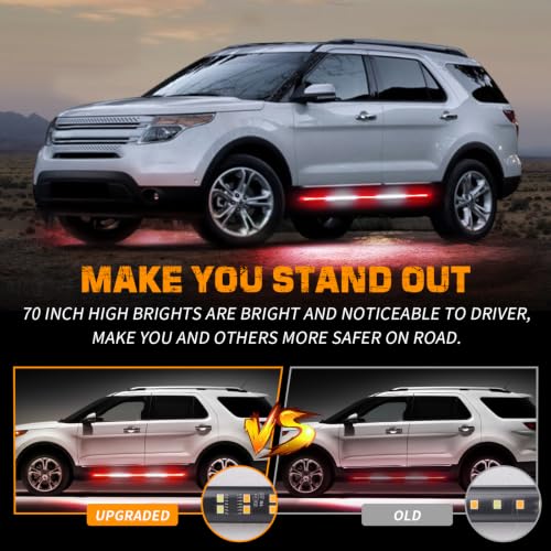 XRIDONSEN 2X 60 inch Running Board Lights 720 LED Strobe Lights Strip - color: Red/White