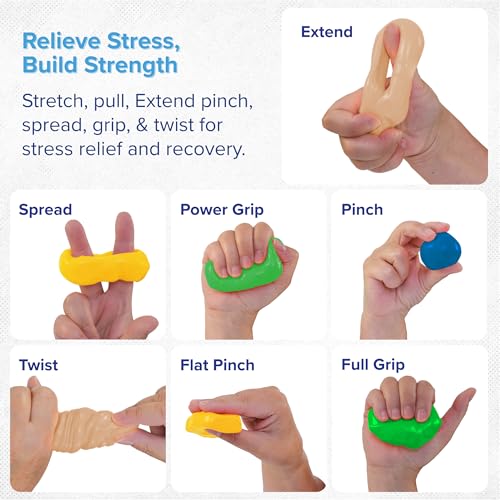 Adult Hand Therapy Putty, Grip Exercise, 4-Pack, Silicone