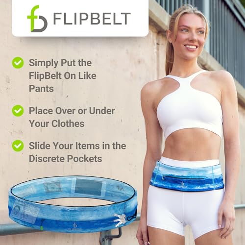 FlipBelt Zipper Running Belt, Waist Pack for Fitness and Running, US Company - color: Sayram Blue, size: Small