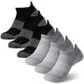 FOOTPLUS Copper Compression Socks,Unisex Cushioned Sole Arch Support Athletic Ankle/Crew Running Hiking Socks - color: 01# 6 Pairs- 3 Black& 3 Light Grey Ankle, size: Medium