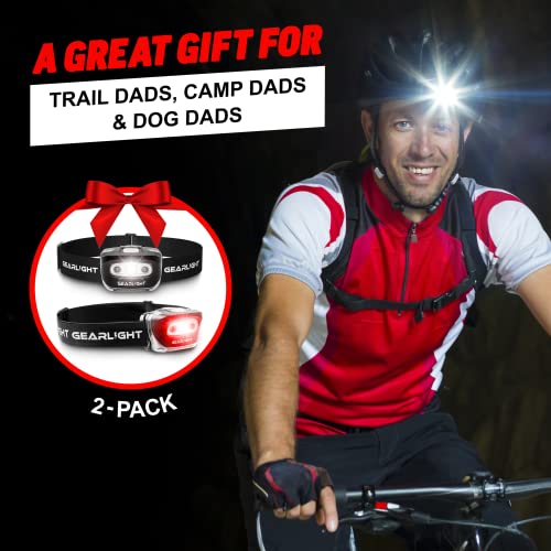 LED Headlamp 2-pack Battery Powered (AAA) (Batteries Not Included) | Head Lamp for Running Hunting Camping Fishing Hiking with Red Light and Adjustable Headband - Bright Forehead Headlamp 7 Modes - size: 2 Pack, Battery Powered (Batteries Not Included)