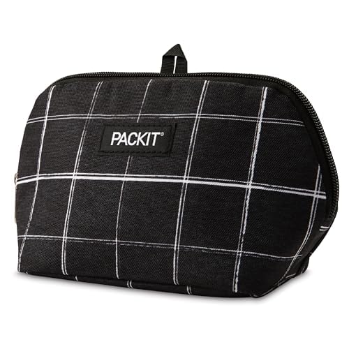 PackIt Freezable Snack Bag, Black Grid - color: Black Grid