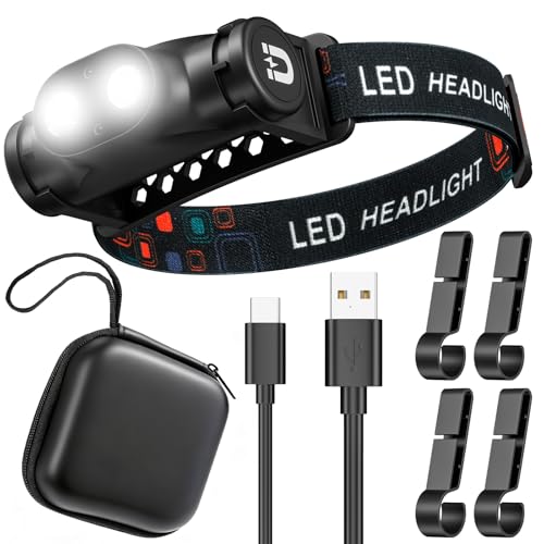 Pawfly Hat Light, LED Headlamp, Rechargeable Cap Lights, Waterproof Helmet Light - size: 1Pack-1