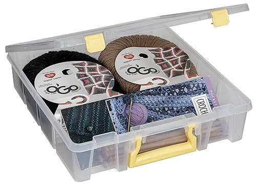 ArtBin Super Satchel 1-Compartment Craft Storage Box, Yellow Latches - color: Yellow