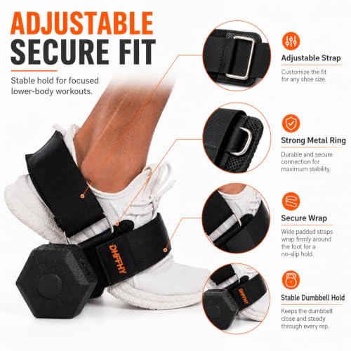 Monkey Foot Dumbbell Attachment for Glute Kickbacks & Leg Workouts, Adjustable Ankle/Foot Strap for Home Gym, Dumbbell Lifting Attachment for Hamstring Curls, Foot Weight Training Equipment - size: 2PCS
