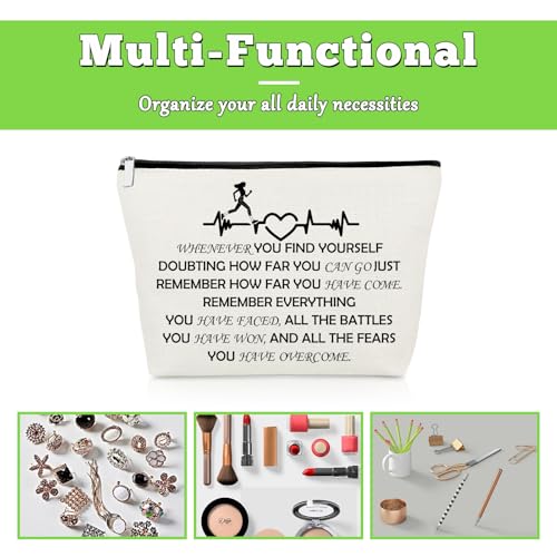 Runner Gifts for Women Running Lover Makeup Bag Inspirational Gifts for Marathon Xc Runner Cosmetic Bag Positive Present for Her Christmas Birthday Present Cross Country Running Zipper Pouch - color: Running Makeup Bag
