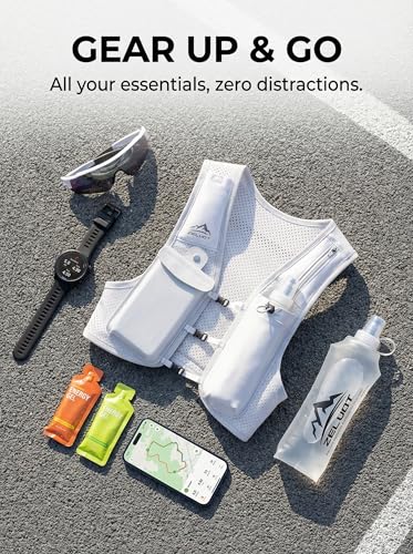 Zelvot Running Vest for Women Men, Touchscreen Phone Pocket - color: Gray, size: Medium-Large