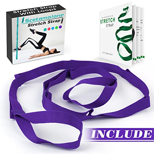 Scotamalone Stretching Yoga Strap Physical Therapy Stretch Bands - color: purple