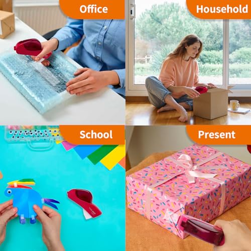Eagle Automatic Tape Dispenser and Tape Gun. Free 1/2" (12mm) and 3/4" (19mm). Ideal for Taping Gifts, Packages, Scrapbooks and Envelopes (Pink) - color: Pink