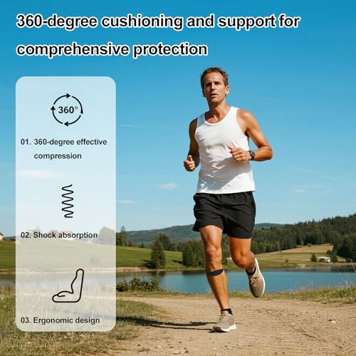 2pcs Patellar Tendon Support Strap, Black Silicone Patella Tendon Knee Strap Elastic Knee Band Cap Support for Men Women Running Basketball Hiking
