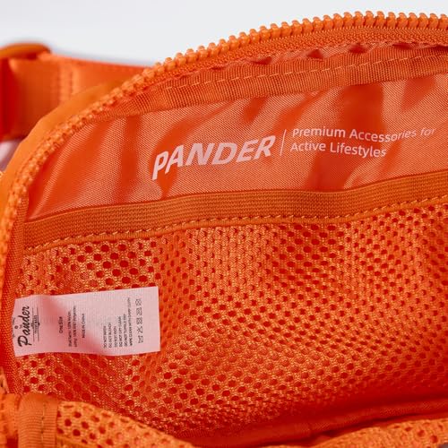 Pander Nylon Fanny Pack for Women, Two-Way Zipper Crossbody Bag - color: Dark Orange