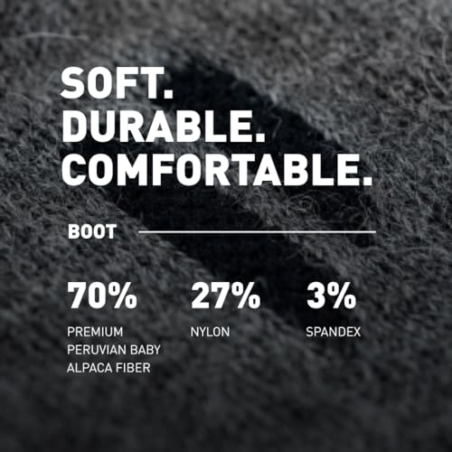 HOLLOW Alpaca Boot Socks for Men & Women, Moisture Wicking - color: Black, size: Large