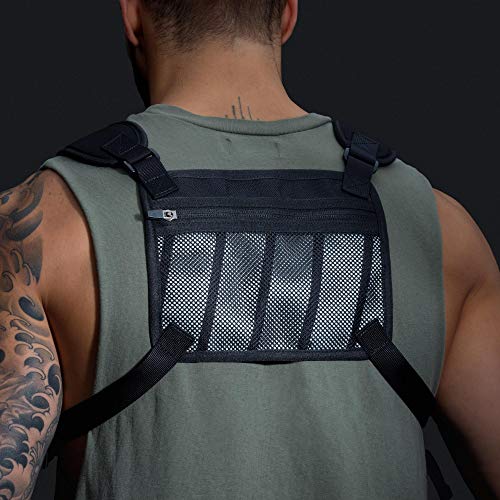 MVRK Water Resistant Running Vest Chest Pack, Phone Holder for Running, Lightweight Training Pack with Reflective Detail - color: Off-white