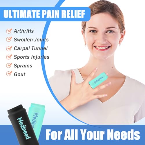 Medineed 2PCS Finger Gel Ice Pack Sleeves, Cold Therapy for Injuries, Green - color: Green