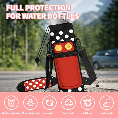 Water Bottle Holder with Strap, 18-32oz Water Bottle Carrier Sling Bag - color: Button