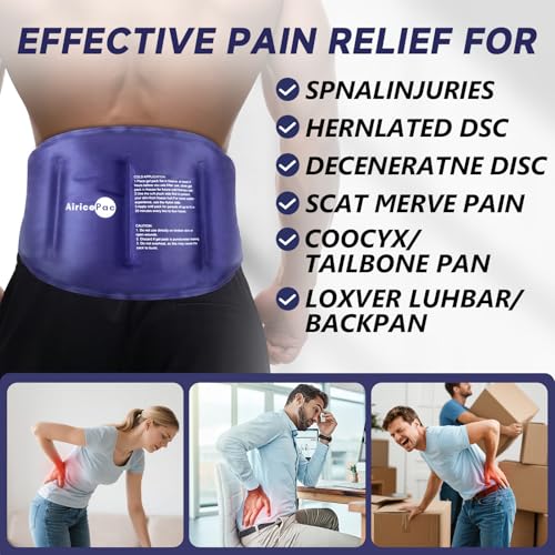 AiricePac 16 × 9" Large Ice Pack for Injuries Reusable Gel for Lower Back, Shoulder, Knee, Elbow, Hip, Leg, Soft Flexible Cold Compress for Pain Relief - style: BLUE-1