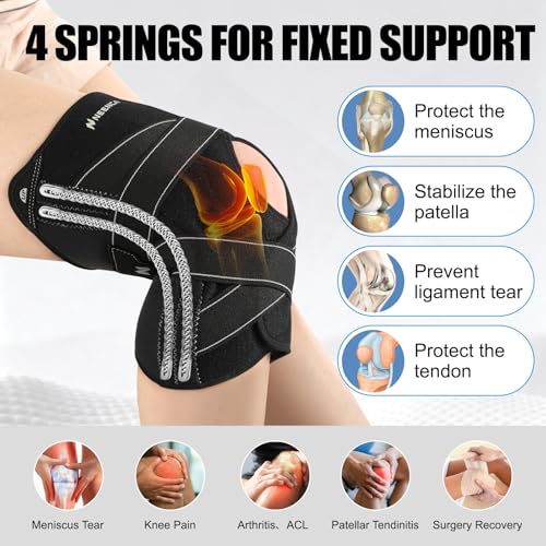 NEENCA Knee Brace for Women & Men, Compression Knee Support with X-Straps Design - ACL, MCL, PCL, Meniscus Tear & Arthritis Pain Relief - Stabilizing Joint with Side Stabilizers & Patella Gel Pads - size: Medium