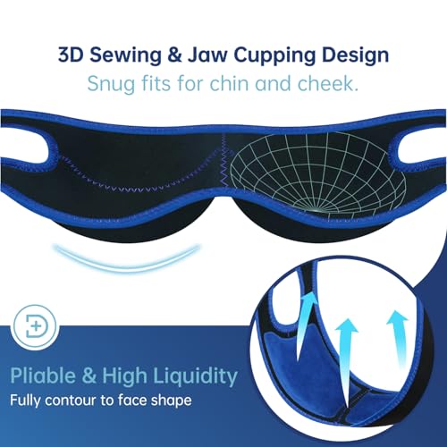 Wisdom Teeth Ice Pack Head Wrap Jaw Face Ice Pack with 4 Gel Packs - color: Black&blue #2