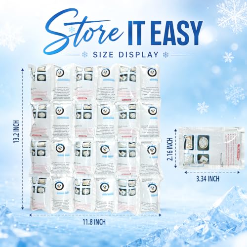Shipping Cold Packs Dry Ice for Shipping Frozen Food, Flexible Cold Ice Pack Sheets for Coolers, Long Lasting Freezer Ice Packs 14'' X 13'' 144Cells - style: 6X4cell 6sheet - 144cells