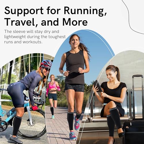 Zensah Running Leg Compression Sleeves - Shin Splint, Calf Compression Sleeve Men and Women - color: Blue