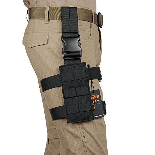 EXCELLENT ELITE SPANKER Tactical Drop Leg Holster Adjustable Drop Leg Platform Molle Module Universal Bag for Left/Right Leg - color: Black