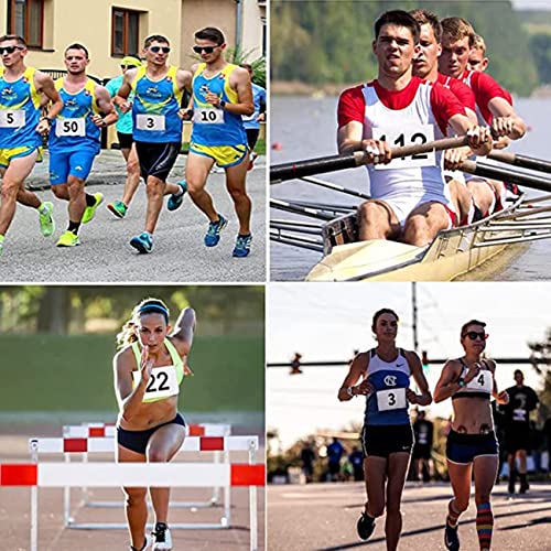 Running Race Bibs Large Numbers with Safety Pins for Marathon Race Events- Tyvek Tearproof Waterproof - color: 1-100 Number