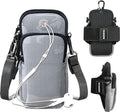 Phone Holder for Running Armband Cell Phone Purse Crossbody for Women Men Kids,iPhone 17 16 16e 15 14 13 12 11 Pro Max Xs Xr X Plus Mini Air Galaxy Ultra S26 S25 S24 S23 S22 Note Bag Arm Band - color: 5-Grey with Crossbody Strap&Hook