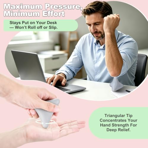 Manual Trigger Point Massager Ball–Deep Tissue Massage Tool - color: Stone Gray
