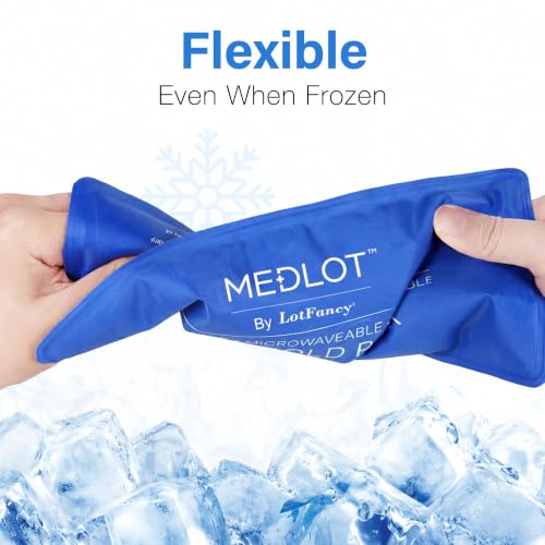 LotFancy Ice Packs for Injuries Reusable, 2 Gel Packs Wrap for Knee Head Neck Ankle Wrist Elbow Foot Legs Back Joint Pain Relief, Hot Cold Therapy for Surgery Recovery, First Aid - style: 11x5in(2 Packs with Wrap)