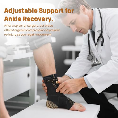 Ultra-Breathable Copper Ankle Braces Adjustable Compression Support, 2XL - color: Black01, size: 2X-Large