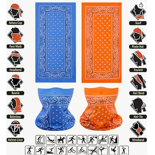 Face Mask Multi Bandana Neck Gaiter Seamless Magic Headband Outdoor Face Scarf for Dust Wind and UV Resistance - color: No2a