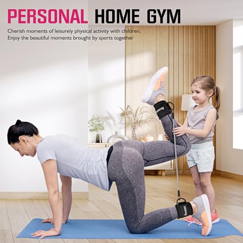 Ayombo Ankle Resistance Bands with Cuffs, Home Gym Workout Equipment, Lifting Glute Butt Exercise Equipment for Women, Ankle Weights Fitness Set, Leg Booty Equipment for Training Perfect Body Shape - color: 2-Black