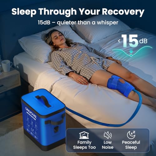 ONLYCARE Ice Machine for Knee After Surgery w/Programmable Timer - color: Dark Blue