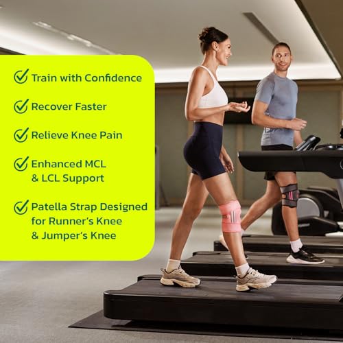 AOFIT Knee Brace for Men & Women – Dual Side Stabilizers & Patella Gel Pad, 4-Way Adjustable Wraparound Support for Knee Pain Relief, Fast Recovery, Running, Sports Black