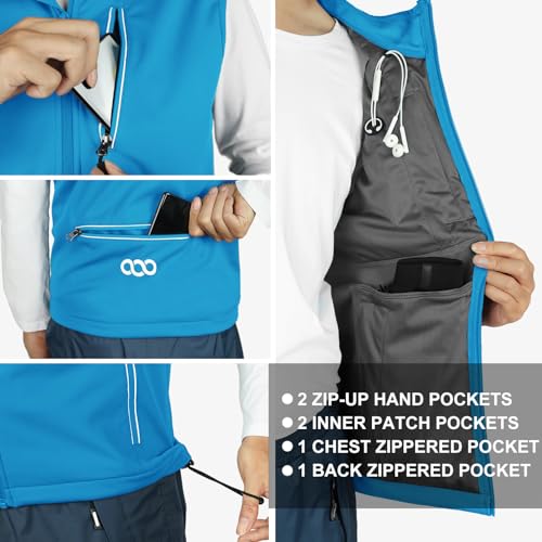 33,000ft Men's Windproof Lightweight Golf Vest Outerwear Sleeveless Jacket - color: Bright Blue, size: 3X-Large
