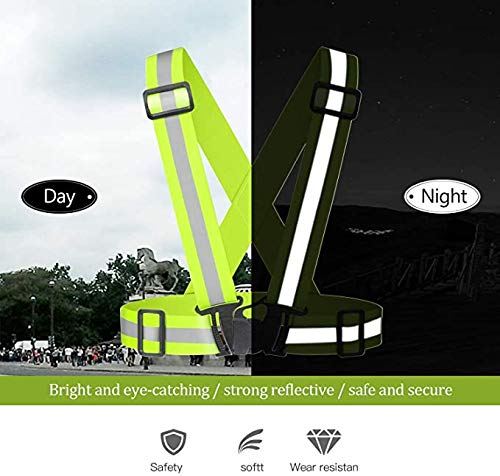 Chiwo Reflective Vest Running Gear 2Pack, High Visibility Safety Vest - color: Green Orange